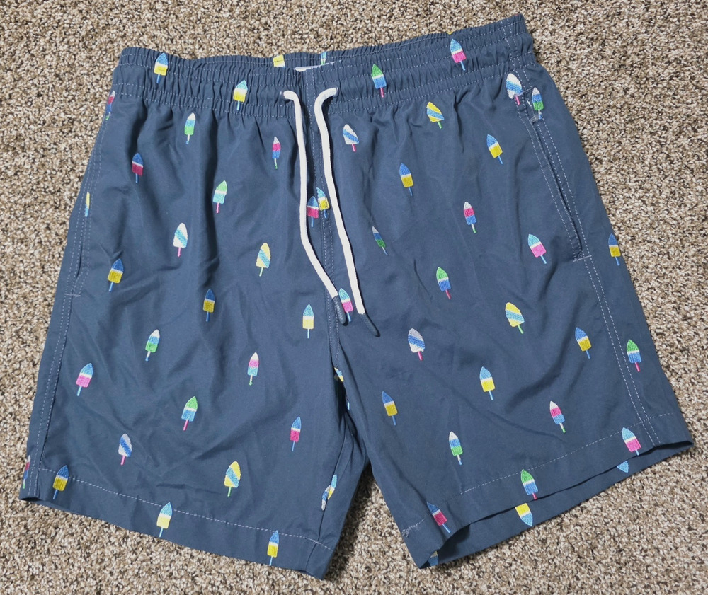 Trunks Surf Swim Co Shorts Medium Mens Blue Popsicle Novelty Mesh Swim Trunks M